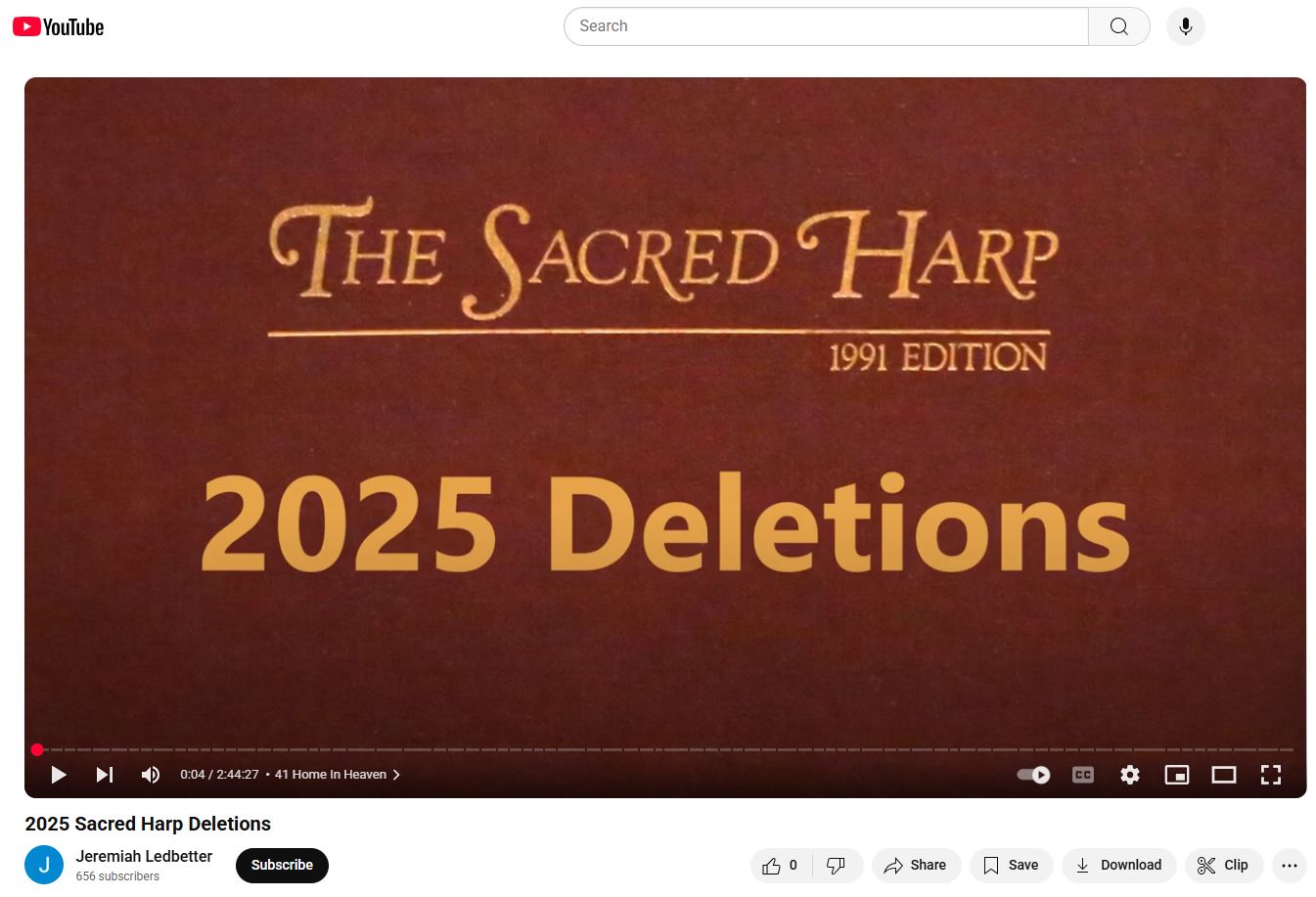 Listen to the Deletions from The Sacred Harp, 2025 Edition (YouTube)