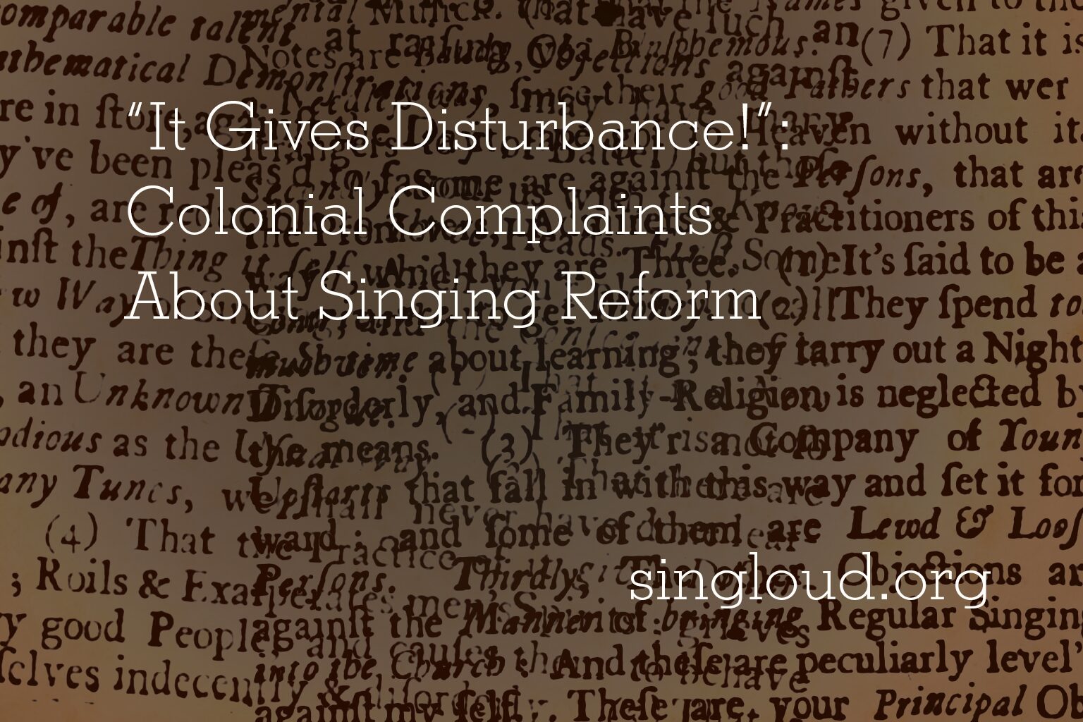 18th Century Objections to Fasola Music