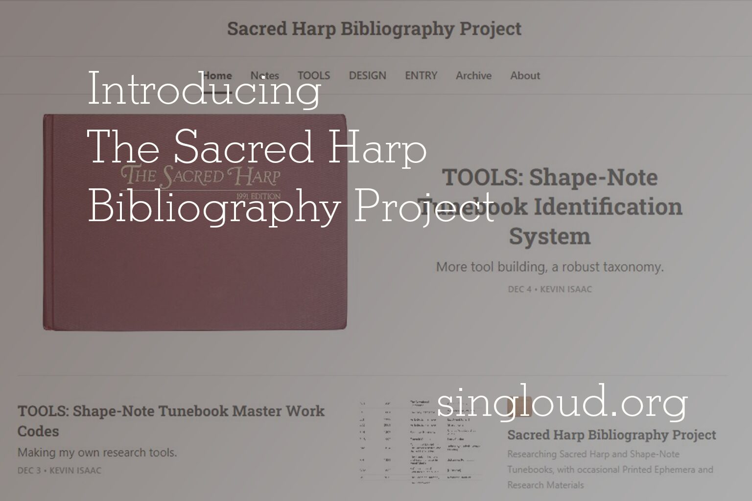 Introducing the Sacred Harp Bibliography Project